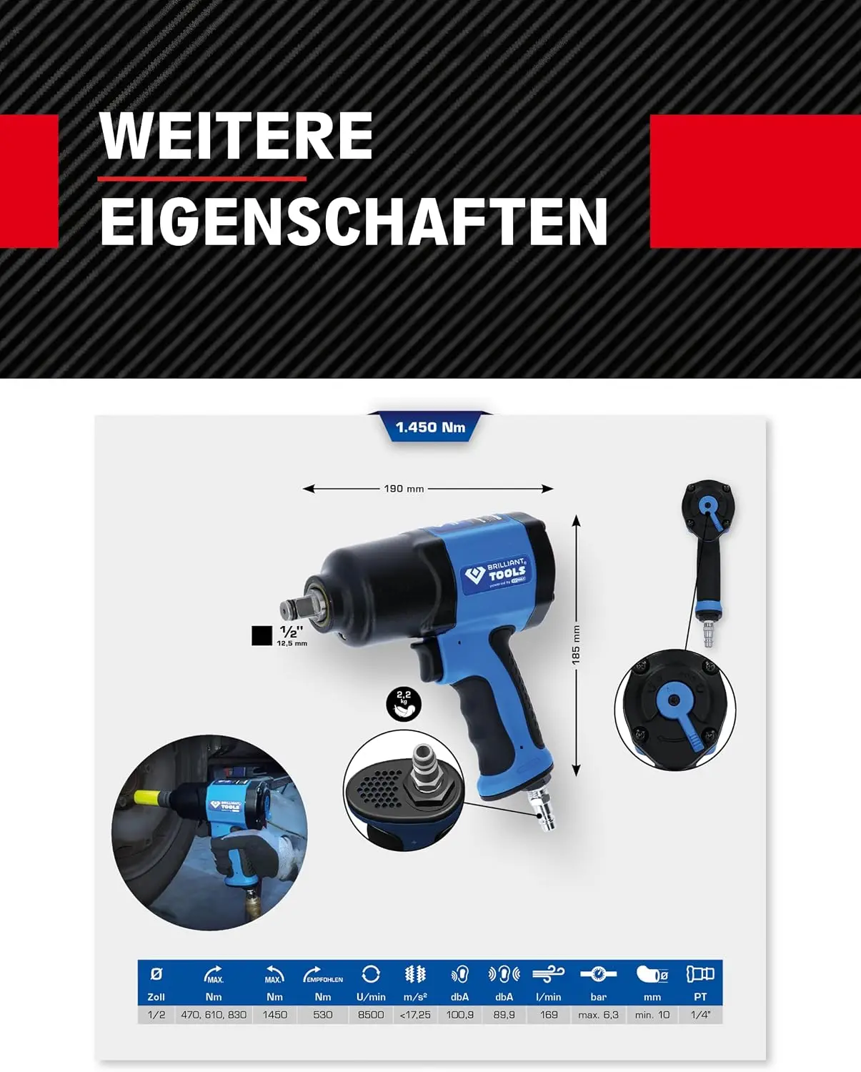 مفتاح ربط هوائي BT160100 مقاس  - مراجعة Pneumatic Impact Wrench وسعره