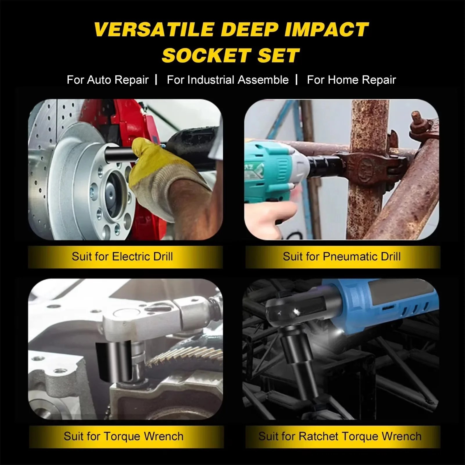 طقم مفاتيح صدمية مترية 10 قطع  - مراجعة Pneumatic Impact Wrench وسعره